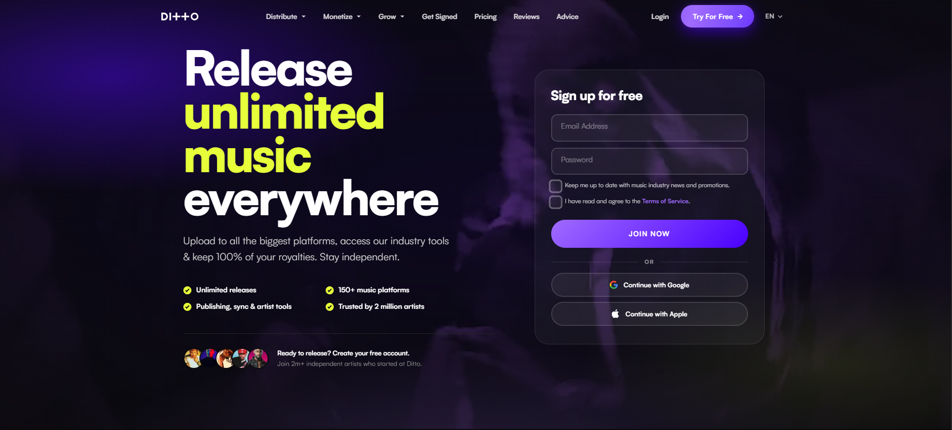 Core Features That Set Ditto Music Apart
